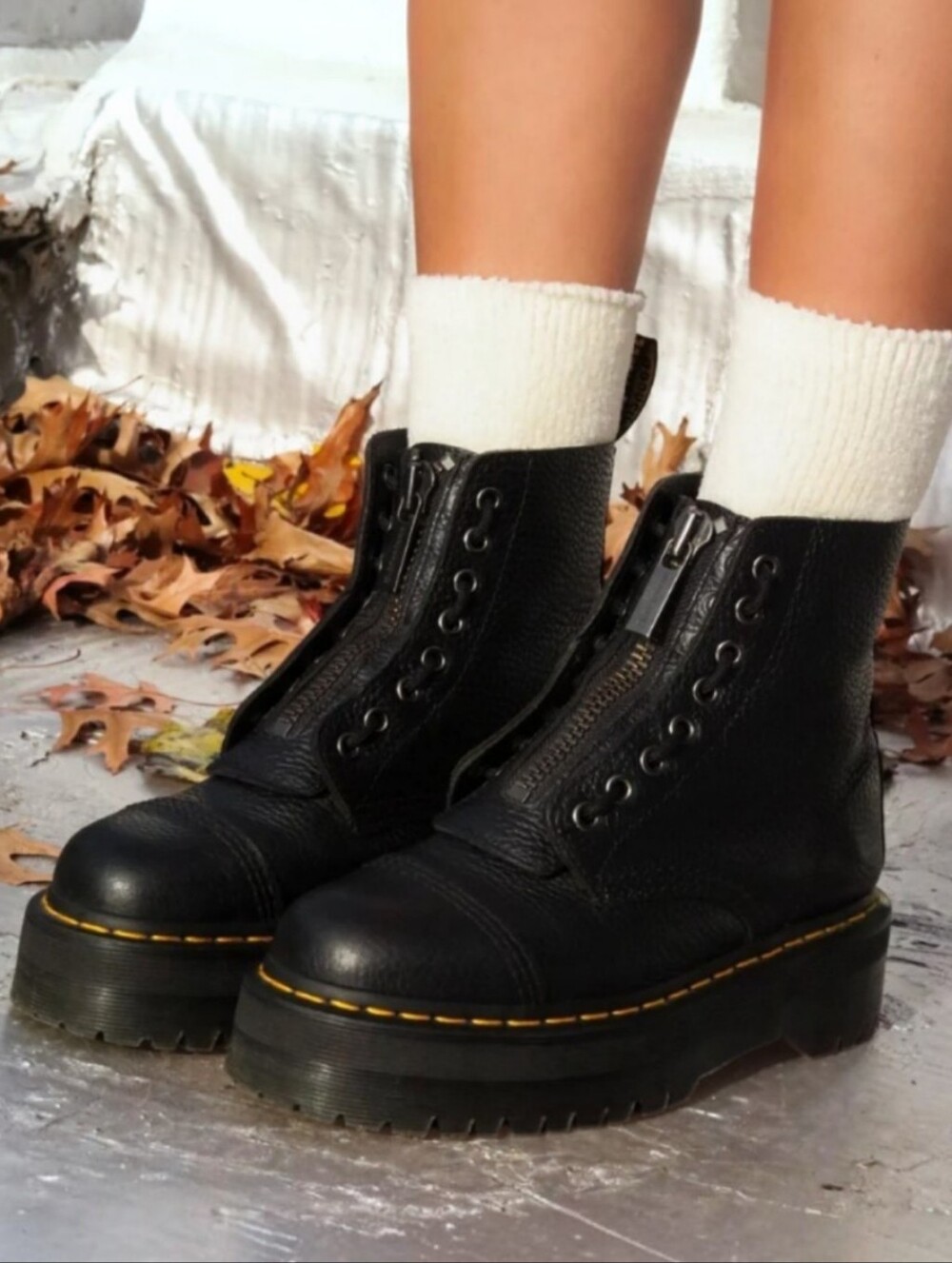 Dr. Martens Sinclair Milled Nappa Leather Platform Boots